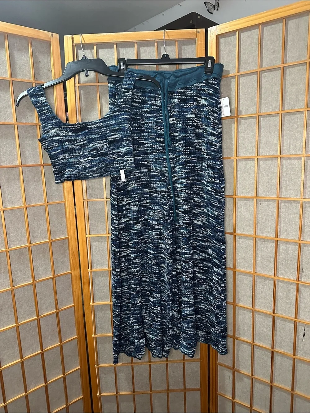 Free People Multi Color Teal Blue 2 Piece Set